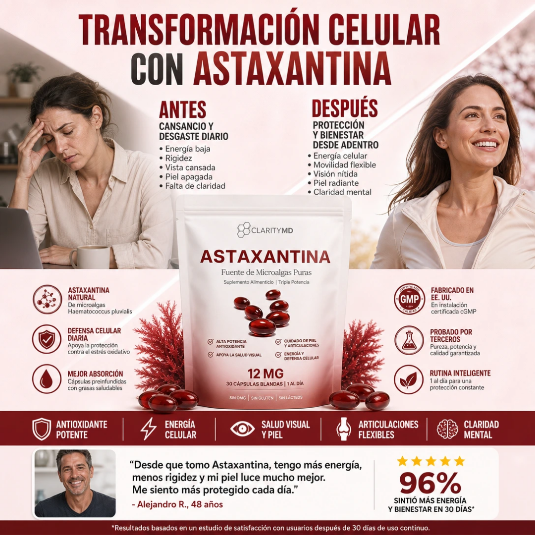 Astaxantina Suplemento Antioxidante de 12 mg