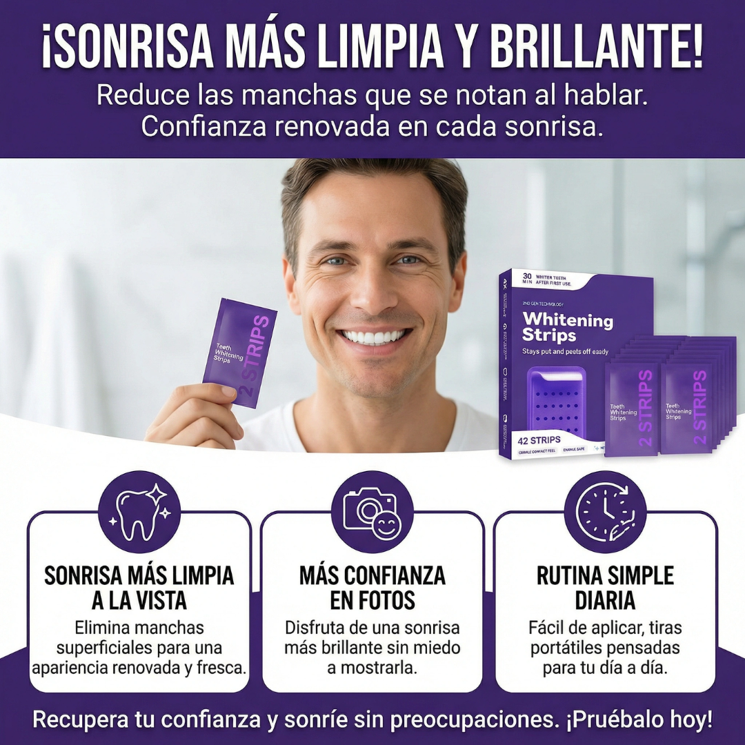 Cintas de blanqueo y fortalecimiento instantáneo para dientes x42 cintas