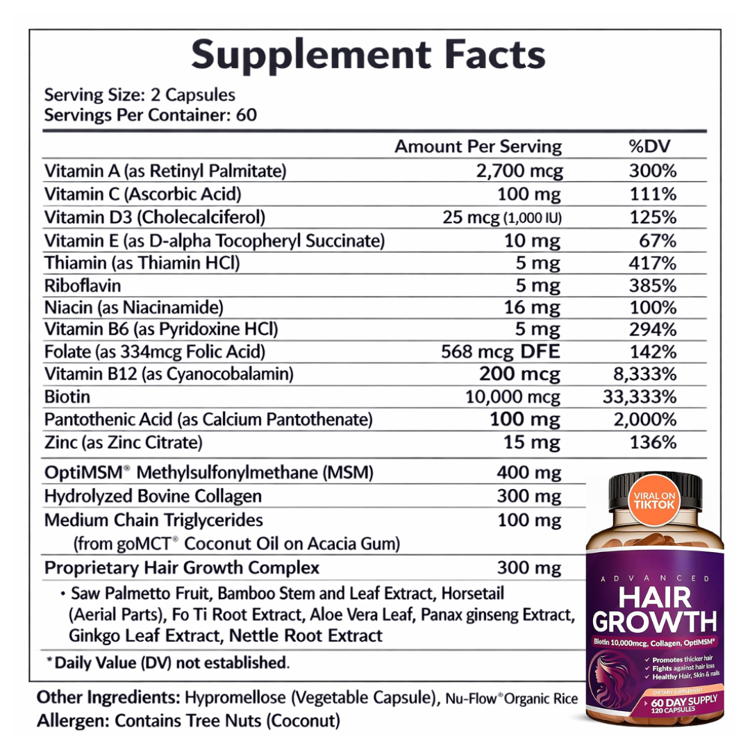 Hair Growth anti-caída efecto desde la 1ª Semana