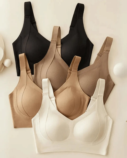 Brasier sin varillas, sin costuras, con realce cómodo, suave con cobertura completa