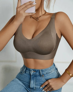 Brasier sin varillas, sin costuras, con realce cómodo, suave con cobertura completa