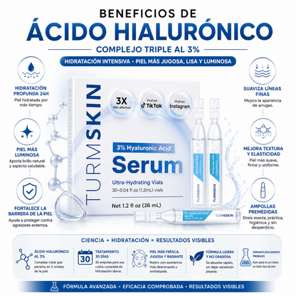 Ampollas x30 de Suero de Ácido Hialurónico - Hidratación 24h