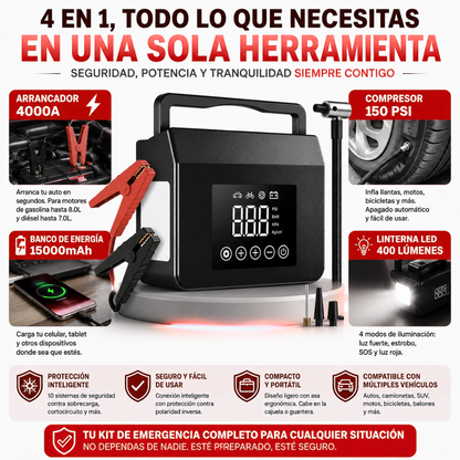 Arrancador de Autos Multifuncional 4000 A