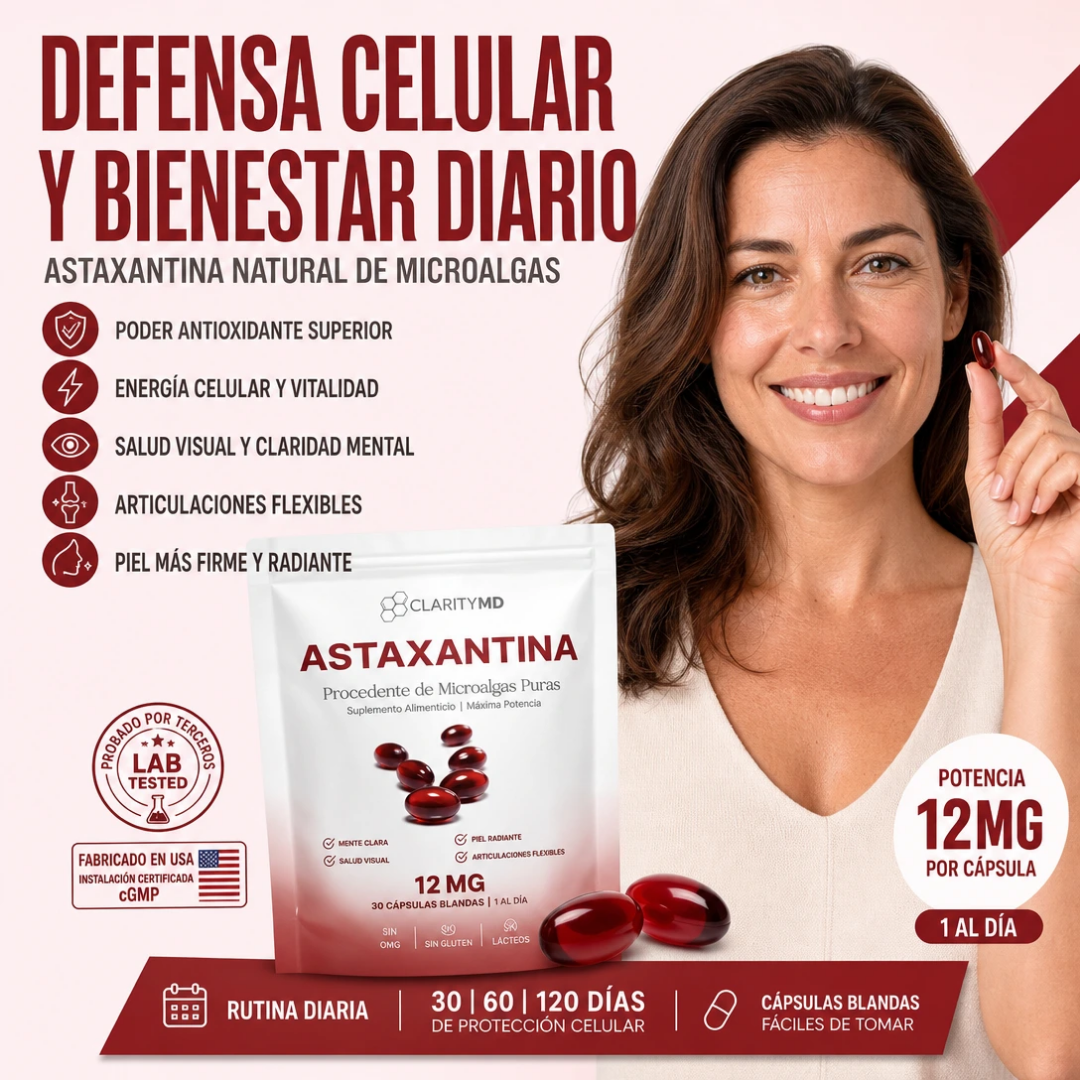 Astaxantina Suplemento Antioxidante de 12 mg