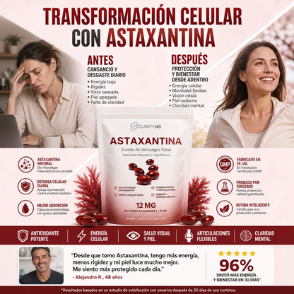 Astaxantina Suplemento Antioxidante de 12 mg