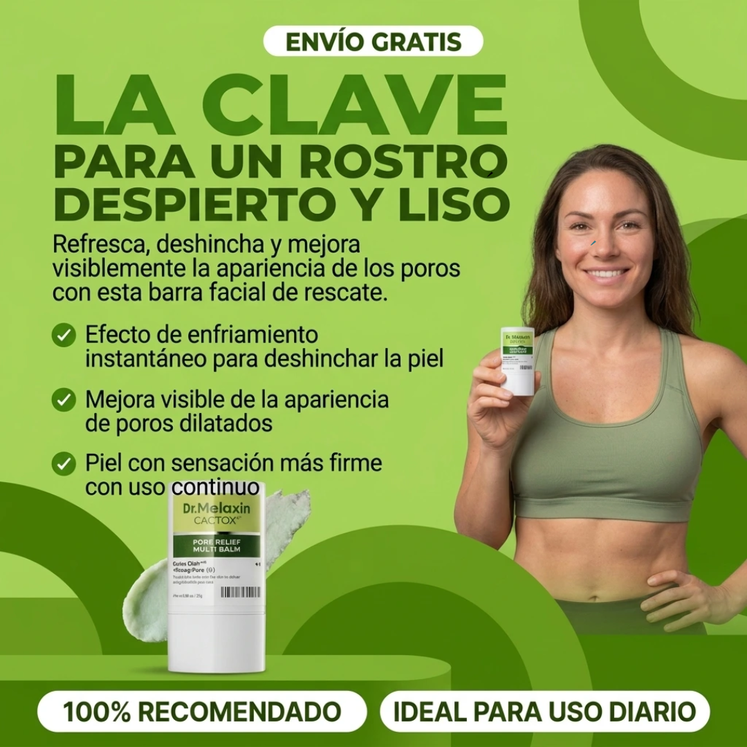 Bálsamo en Barra Cactox Pore Relief Reduce la Piel Hinchada y los Poros Dilatados