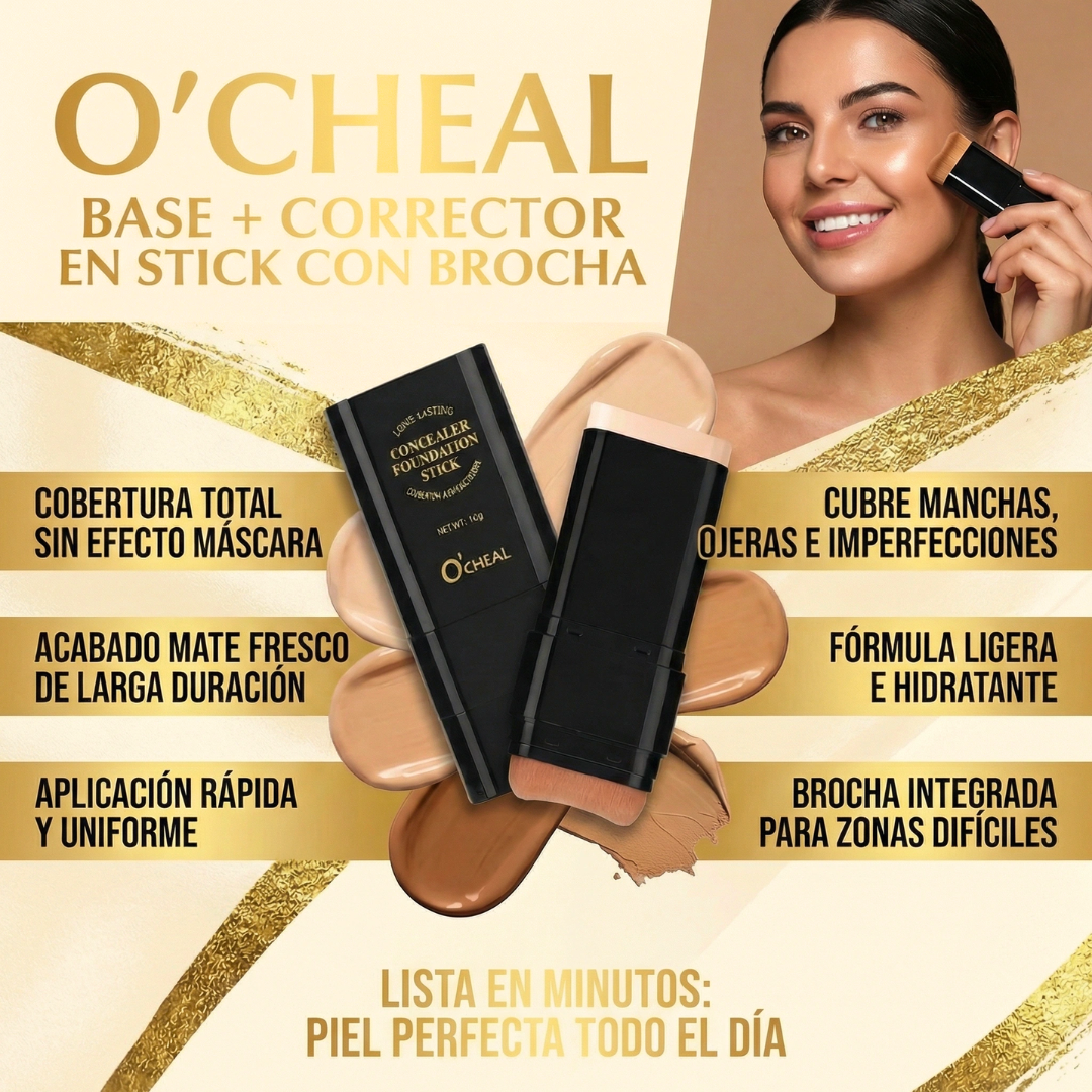 Base y Corrector Facial Maquillaje con Aplicador - Larga Duración (12 horas)