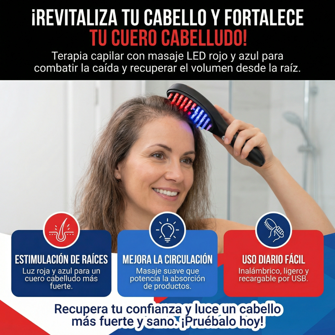 Cepillo de vapor y masajeador para detener la caída desde la primera semana