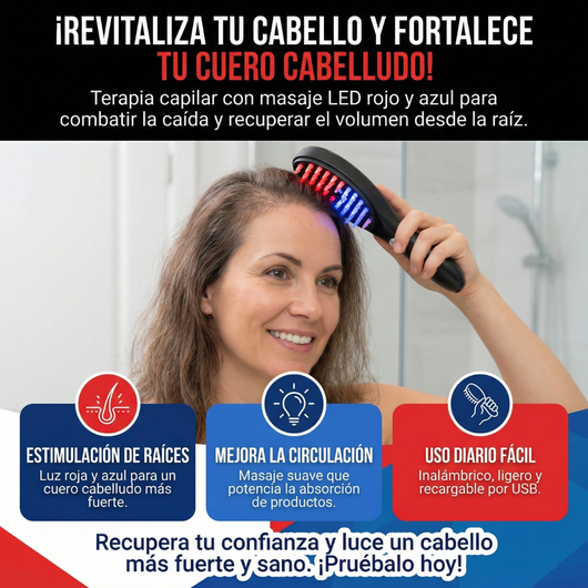 Cepillo de vapor y masajeador para detener la caída desde la primera semana
