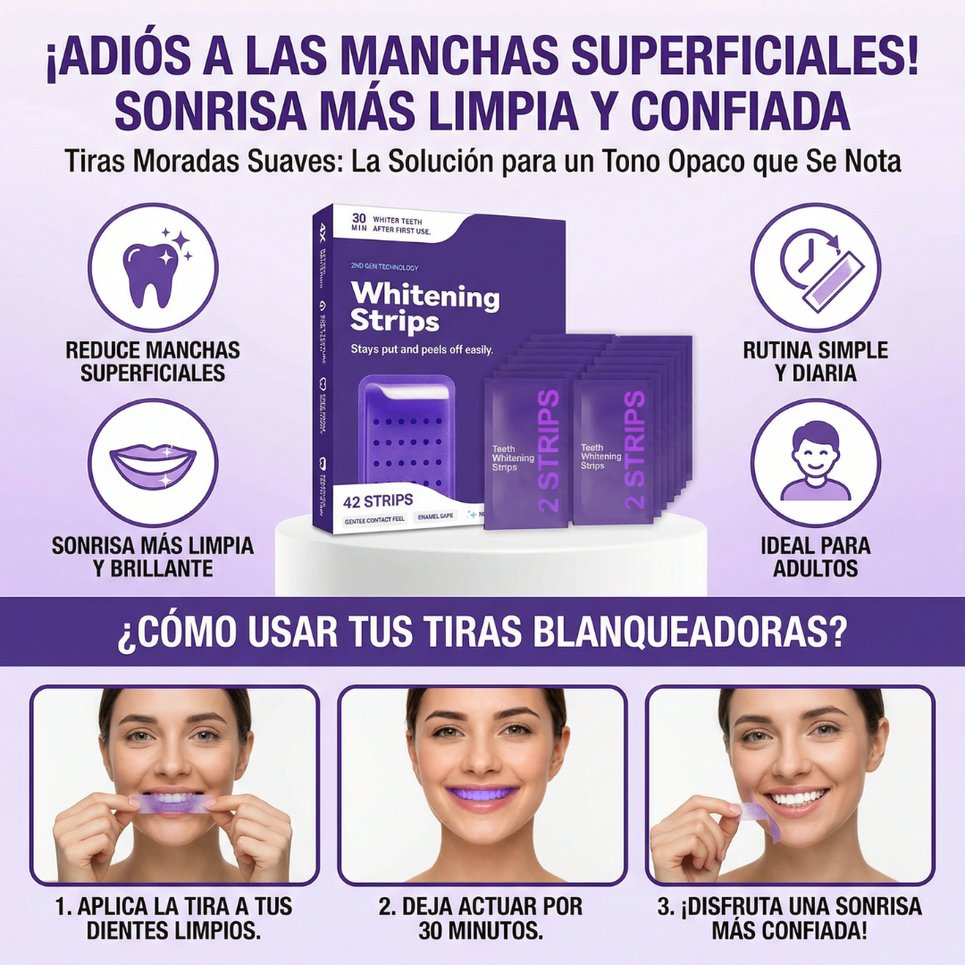 Cintas de blanqueo y fortalecimiento instantáneo para dientes x42 cintas