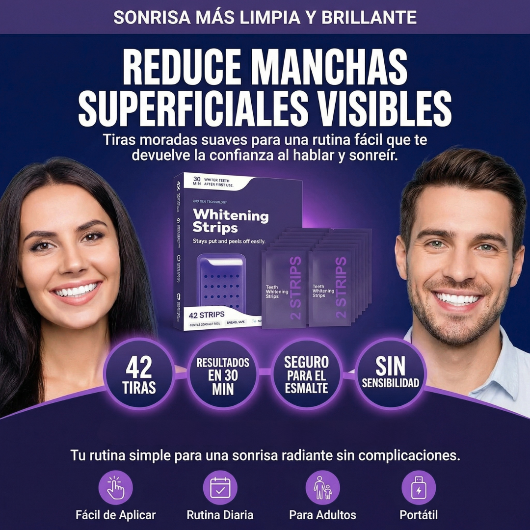 Cintas de blanqueo y fortalecimiento instantáneo para dientes x42 cintas
