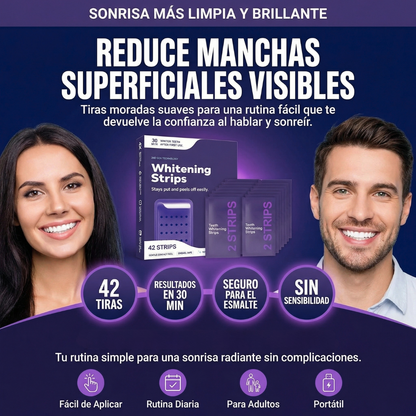 Cintas de blanqueo y fortalecimiento instantáneo para dientes x42 cintas