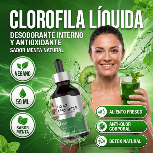 Clorofila Líquida Detoxifica, Desinflama y Purifica en Dos Semanas