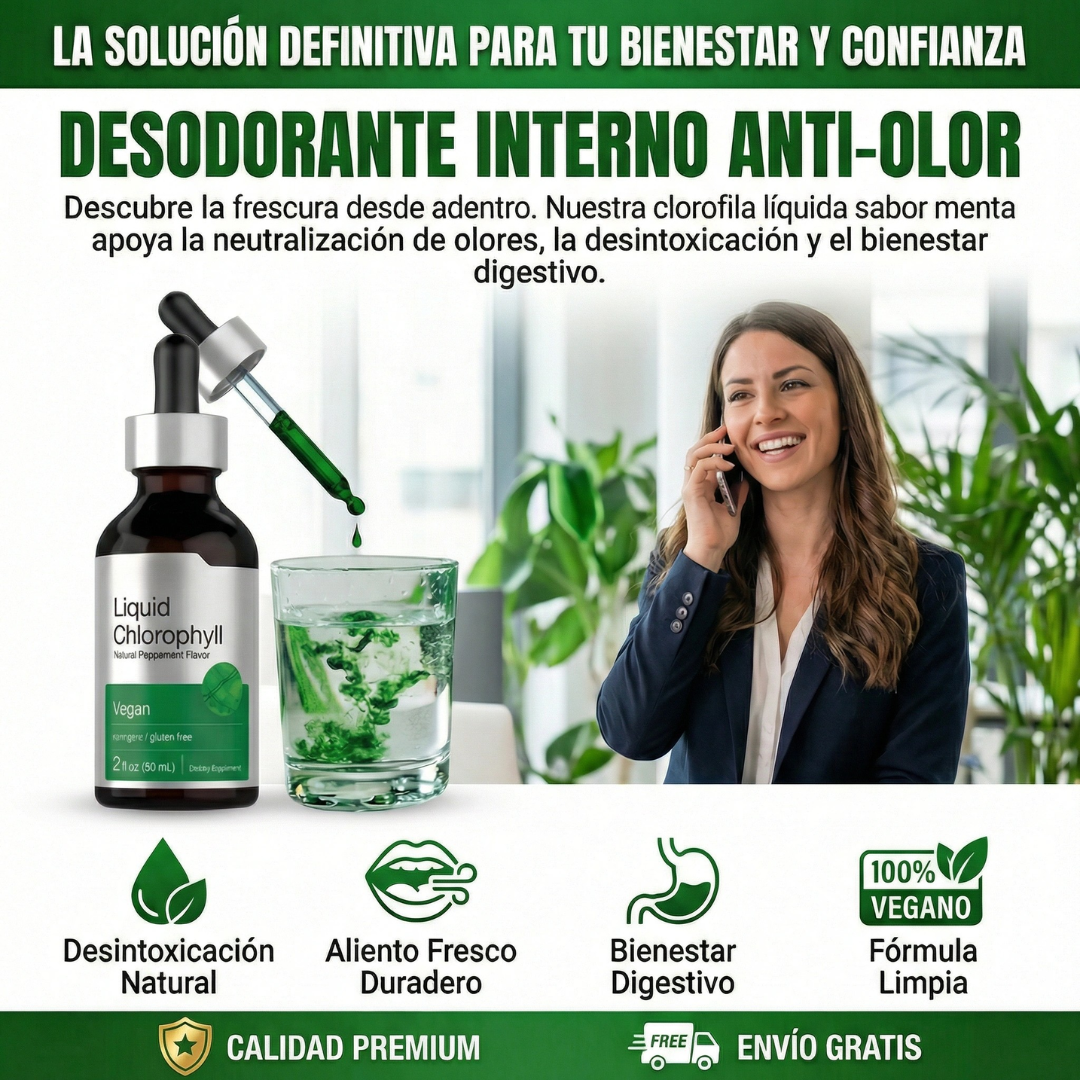 Clorofila Líquida Detoxifica, Desinflama y Purifica en Dos Semanas