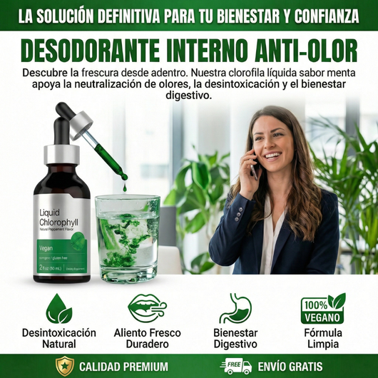 Clorofila Líquida Detoxifica, Desinflama y Purifica en Dos Semanas