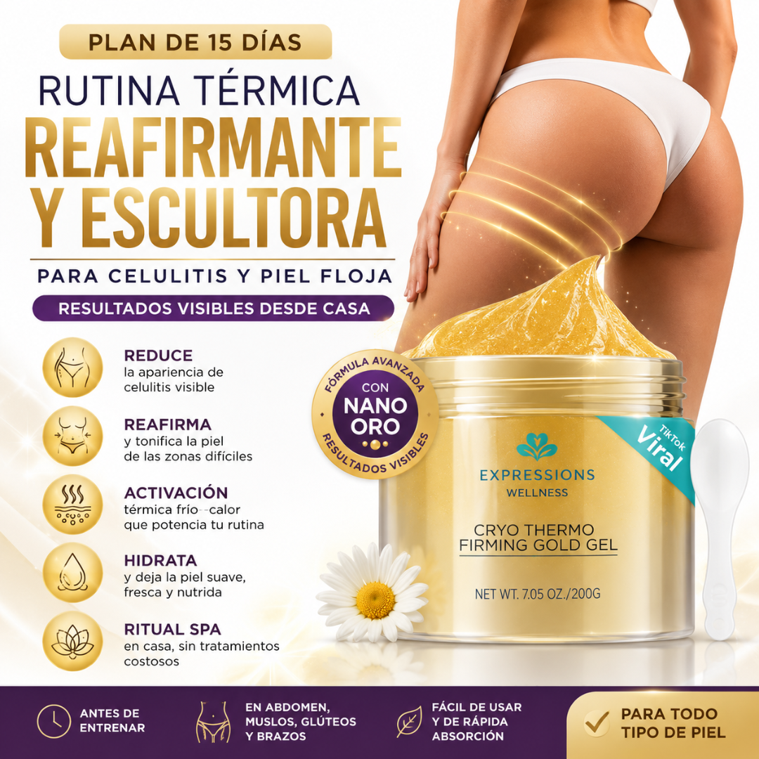 Crema de Masaje Reafirmante y Escultora para Celulitis Burn Gold uso de 15 días