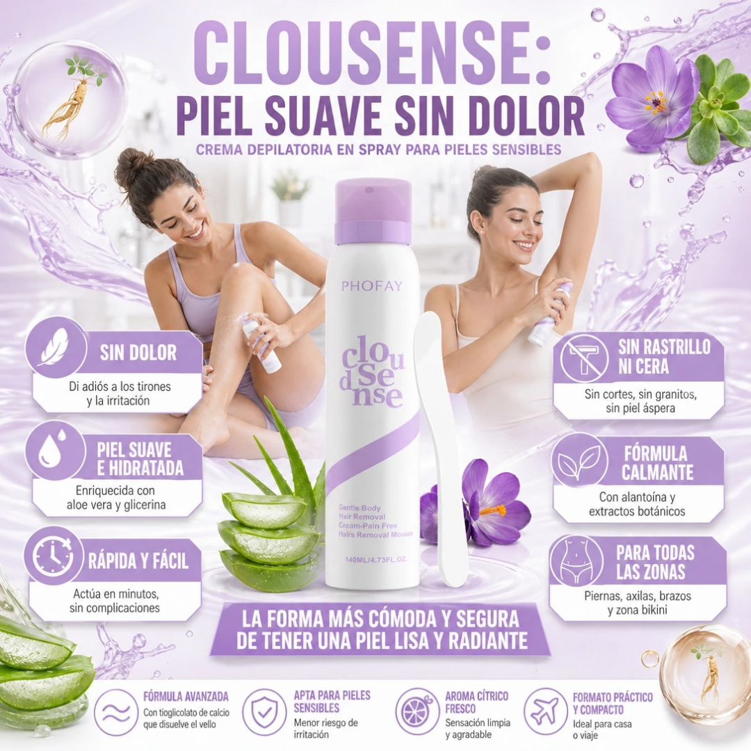 Crema Depilatoria en Spray para Pieles Sensibles