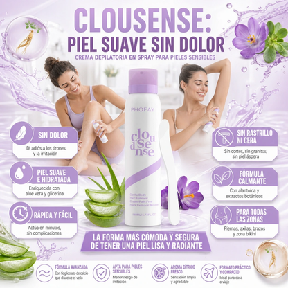 Crema Depilatoria en Spray para Pieles Sensibles
