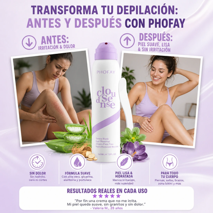 Crema Depilatoria en Spray para Pieles Sensibles