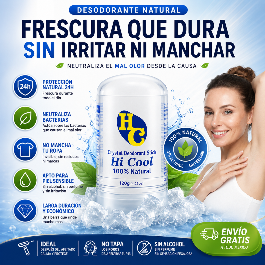 Desodorante Natural de Piedra Alumbre de Potasio