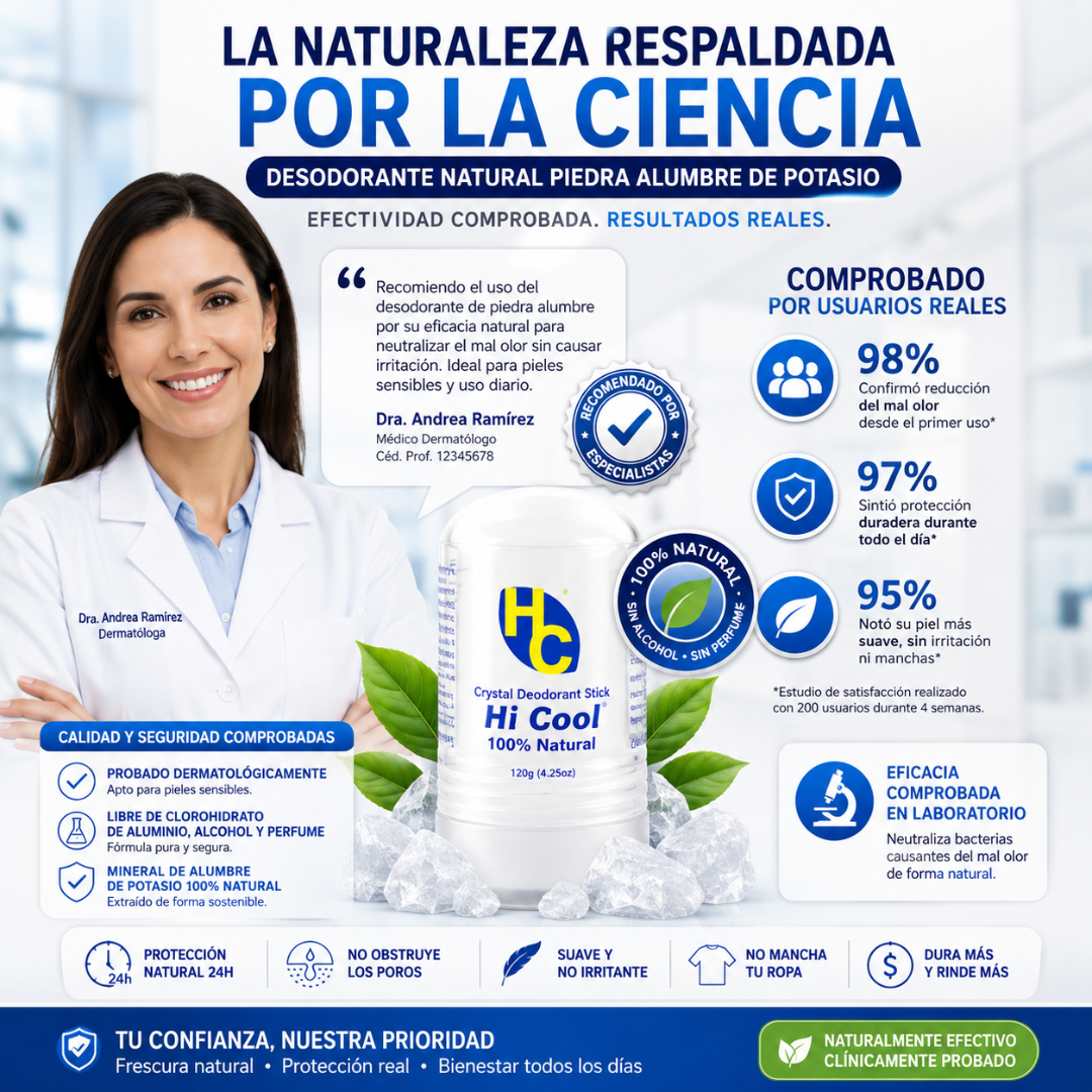 Desodorante Natural de Piedra Alumbre de Potasio