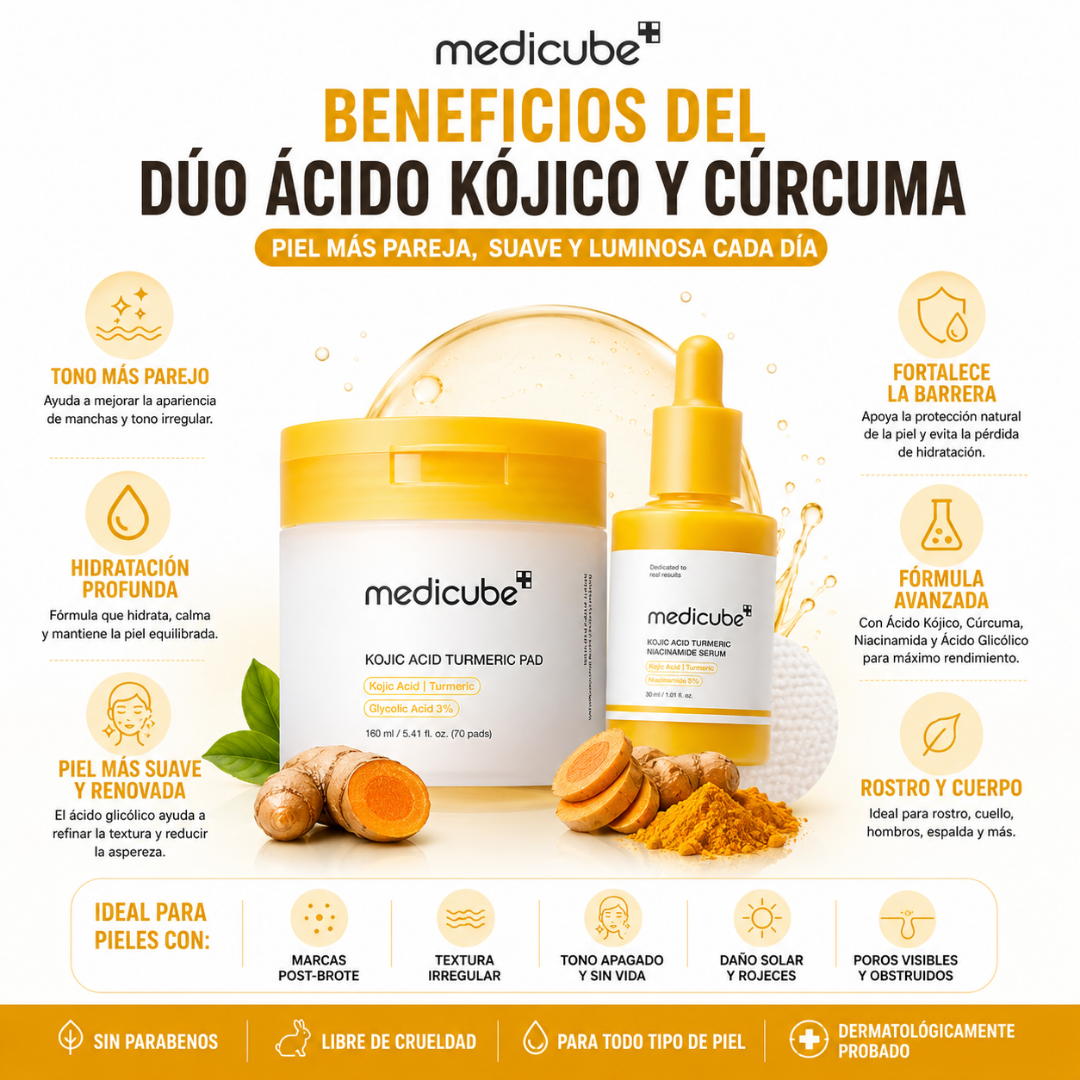 Dúo de Ácido Kójico y Cúrcuma para Rostro y Cuerpo Medicube