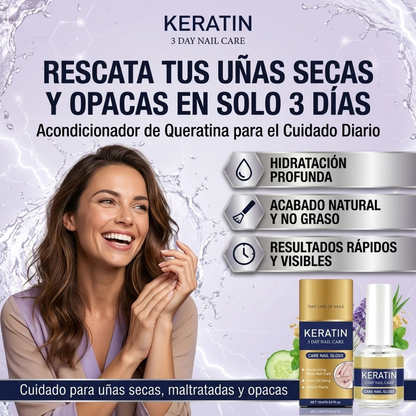 Acondicionador de queratina para uñas, 3 días para una renovación total.
