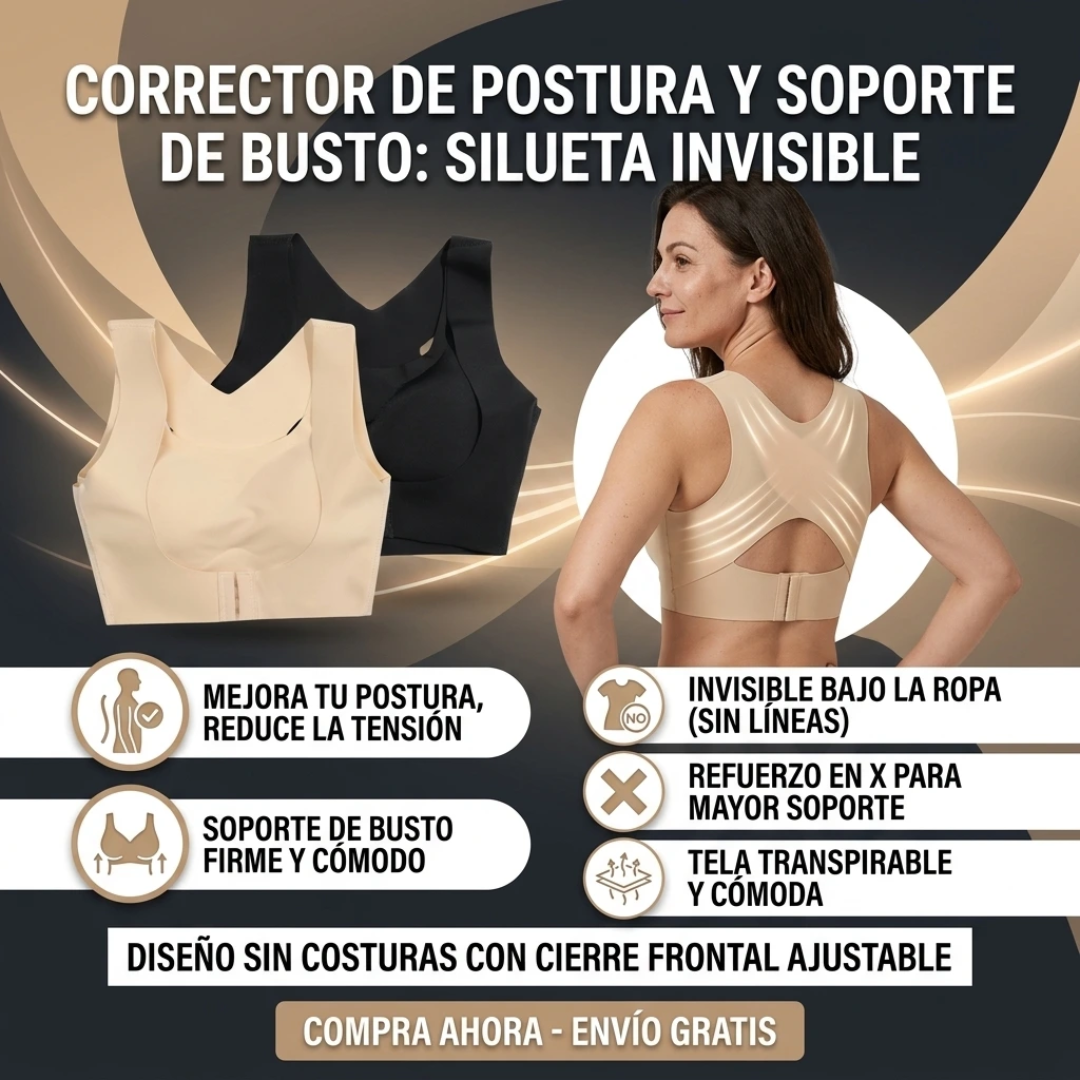 Faja Correctora de Postura Sin Costuras con Sujetador Push-Up para Mujer