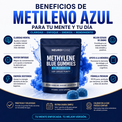 Gomitas Azules de Metileno Bienestar Masculino Inmediato x30