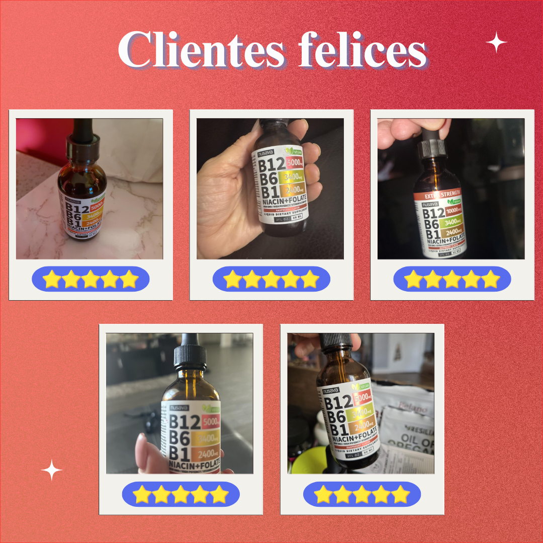 Gotas de Vitamina B12 con B6, B1, Niacina y Ácido Fólico