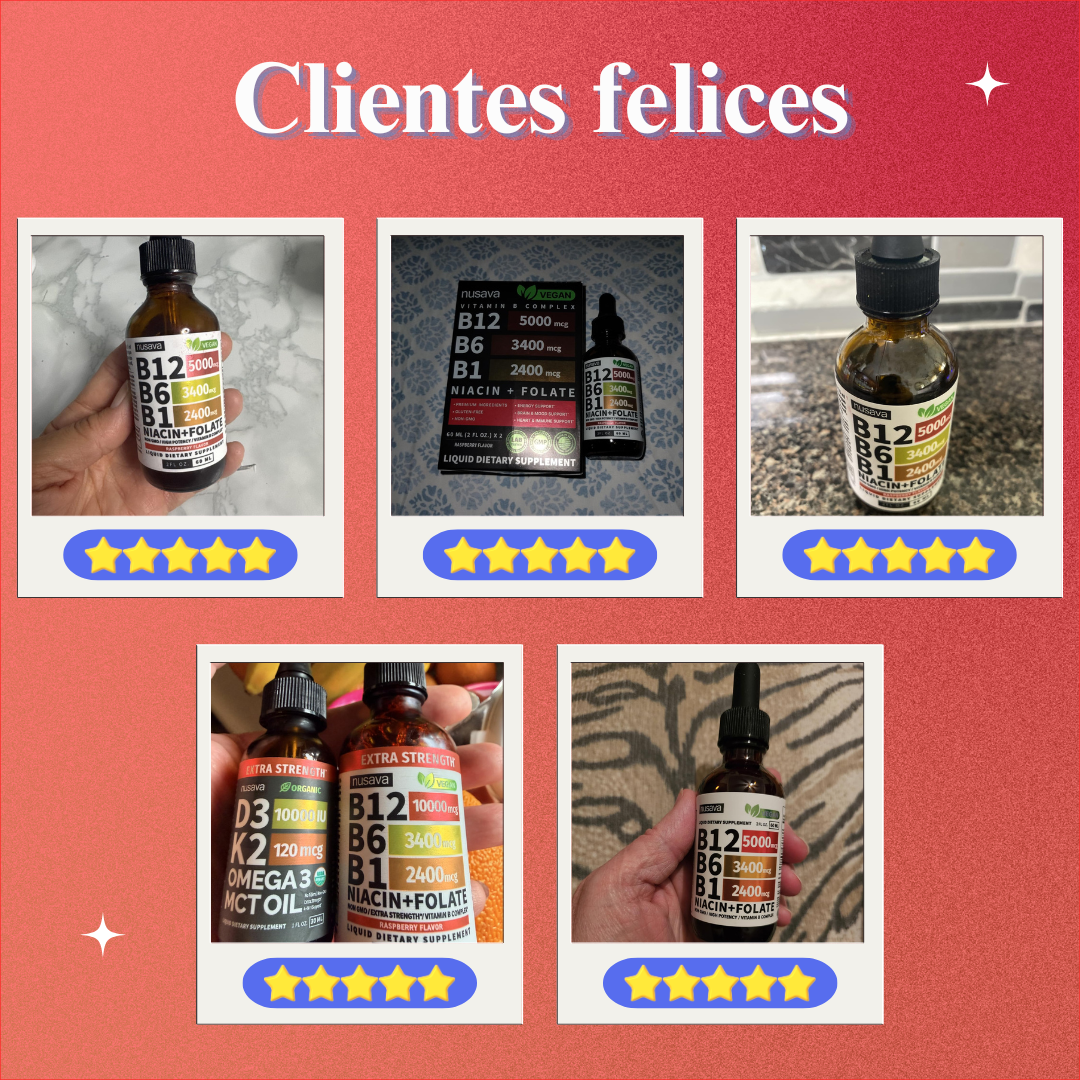 Gotas de Vitamina B12 con B6, B1, Niacina y Ácido Fólico
