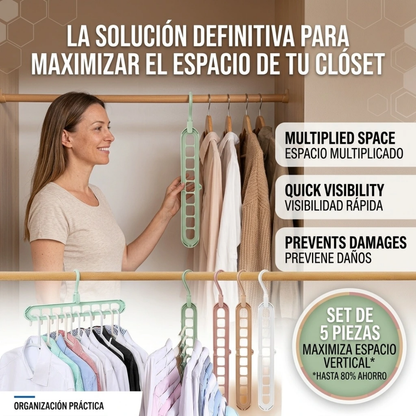 Juego de 5 Ganchos Organizadores Mágicos para Ropa