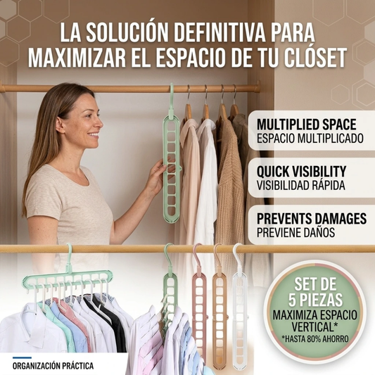 Juego de 5 Ganchos Organizadores Mágicos para Ropa