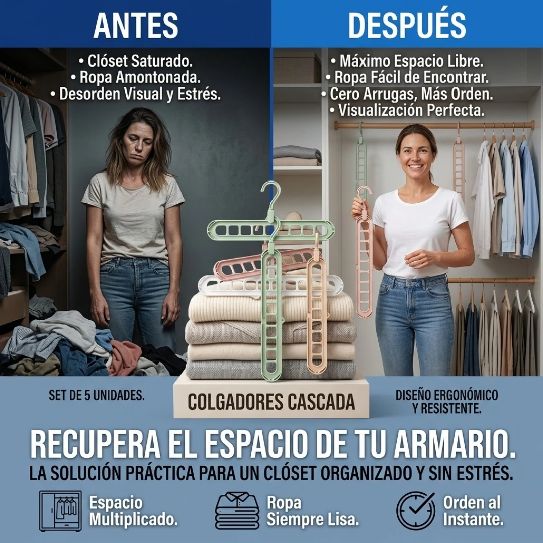 Juego de 5 Ganchos Organizadores Mágicos para Ropa