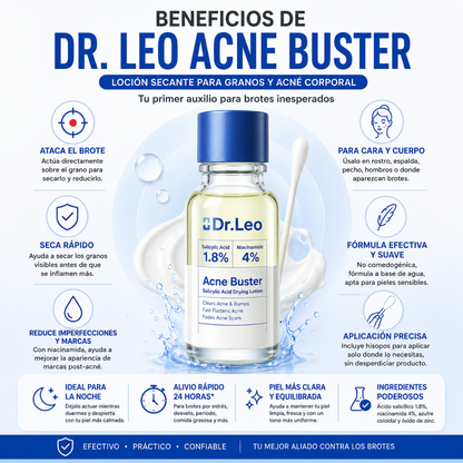 Loción Secante para Granos y Acné Corporal Dr. Leo