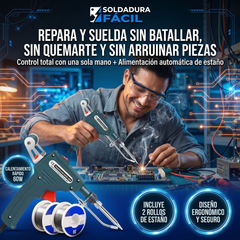 Pistola de Soldadura Eléctrica 60W + 2 rollos de estaño