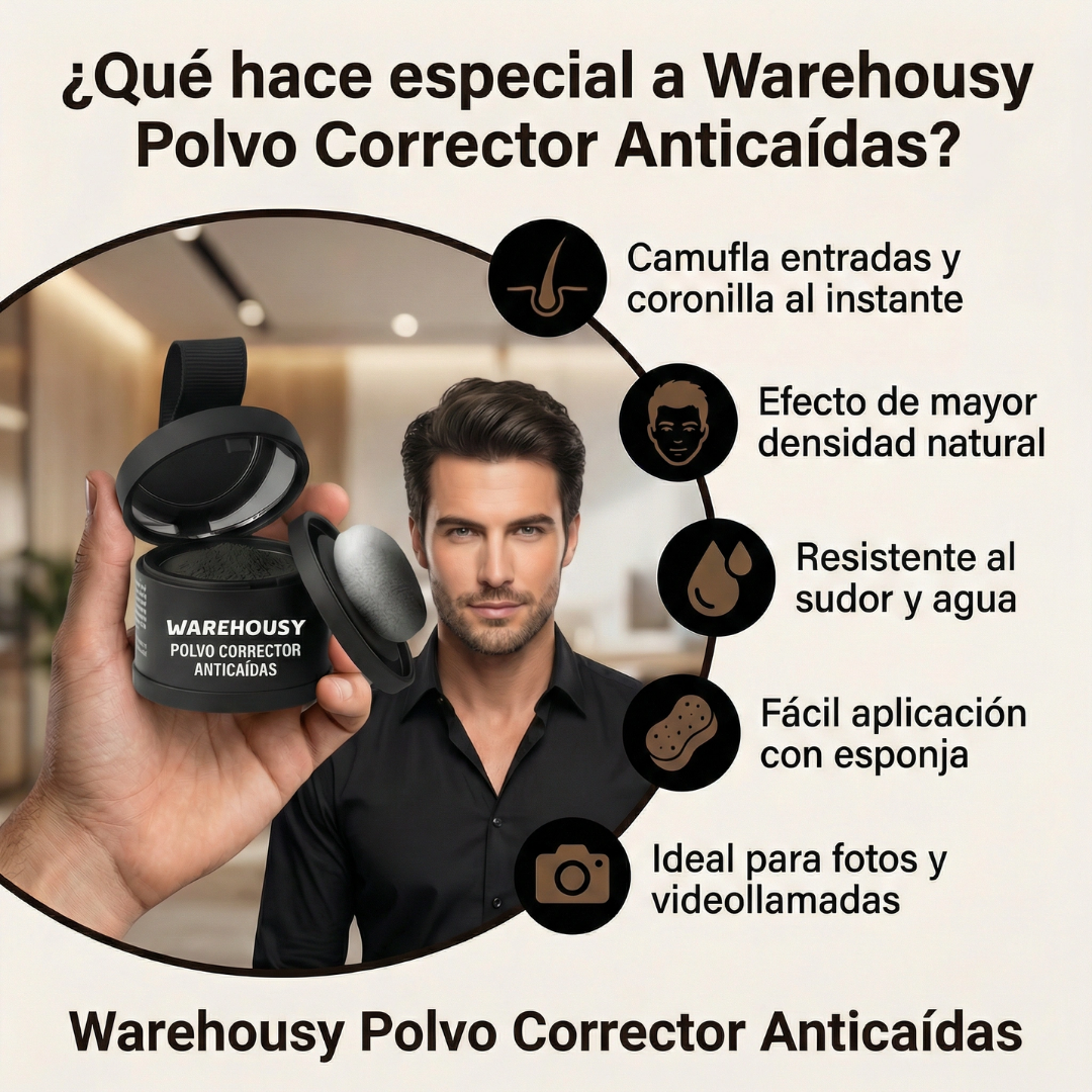 Polvo Corrector Anti-caida Impermeable cobertura al instante