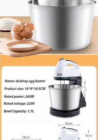 110V/220V Stand Food Mixers Kitchen Electric Food Blender Desktop Egg Whisk Cream Cake Dough Kneader Milk Frother Food Processor