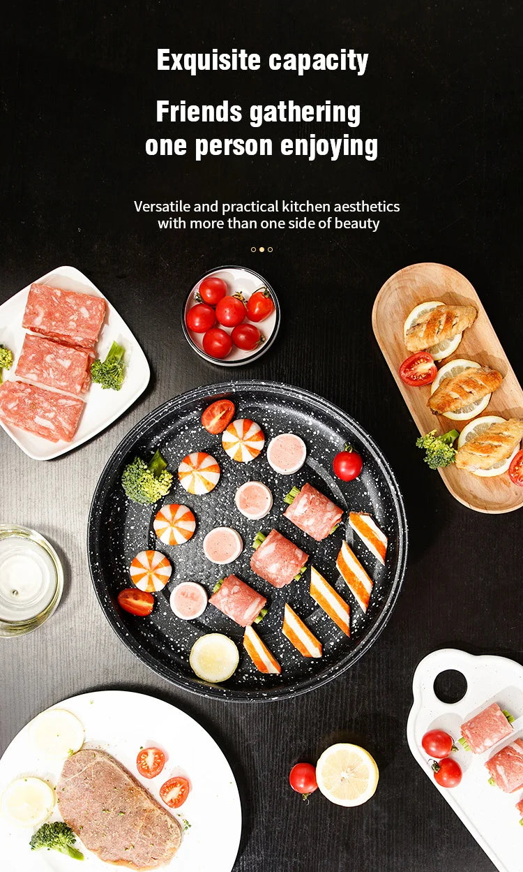 Electric MultiCooker Electric Frying Pan 220V Househould Barbecue Fried Steak Fish Omelette Frying Pan Non-stick Cooking Machine