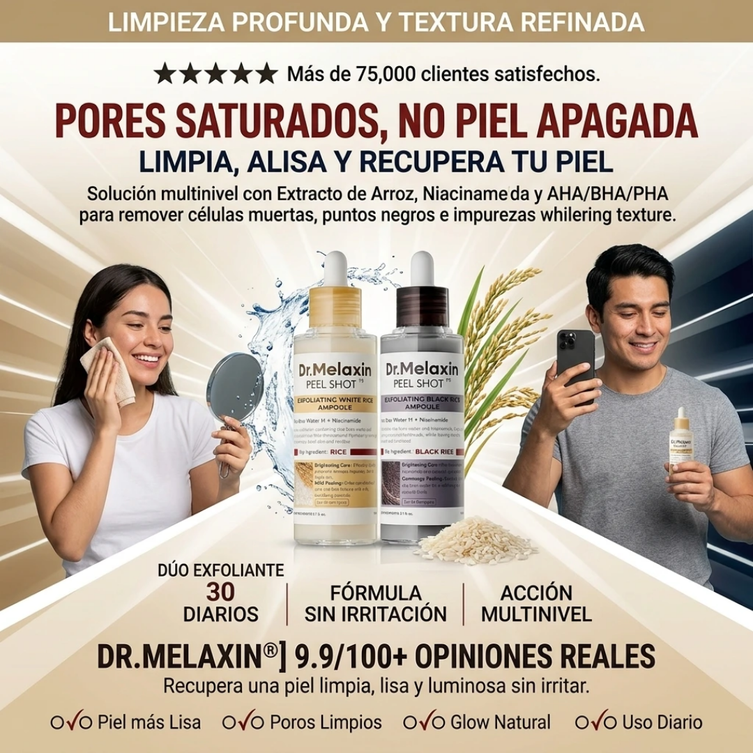 Sérum Exfoliante Facial en Dúo de Arroz.