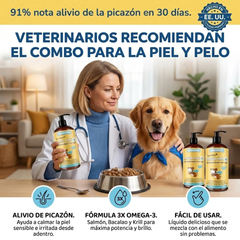 Suplemento de aceite de salmón Natural Premium 100% para perros - Omega Max