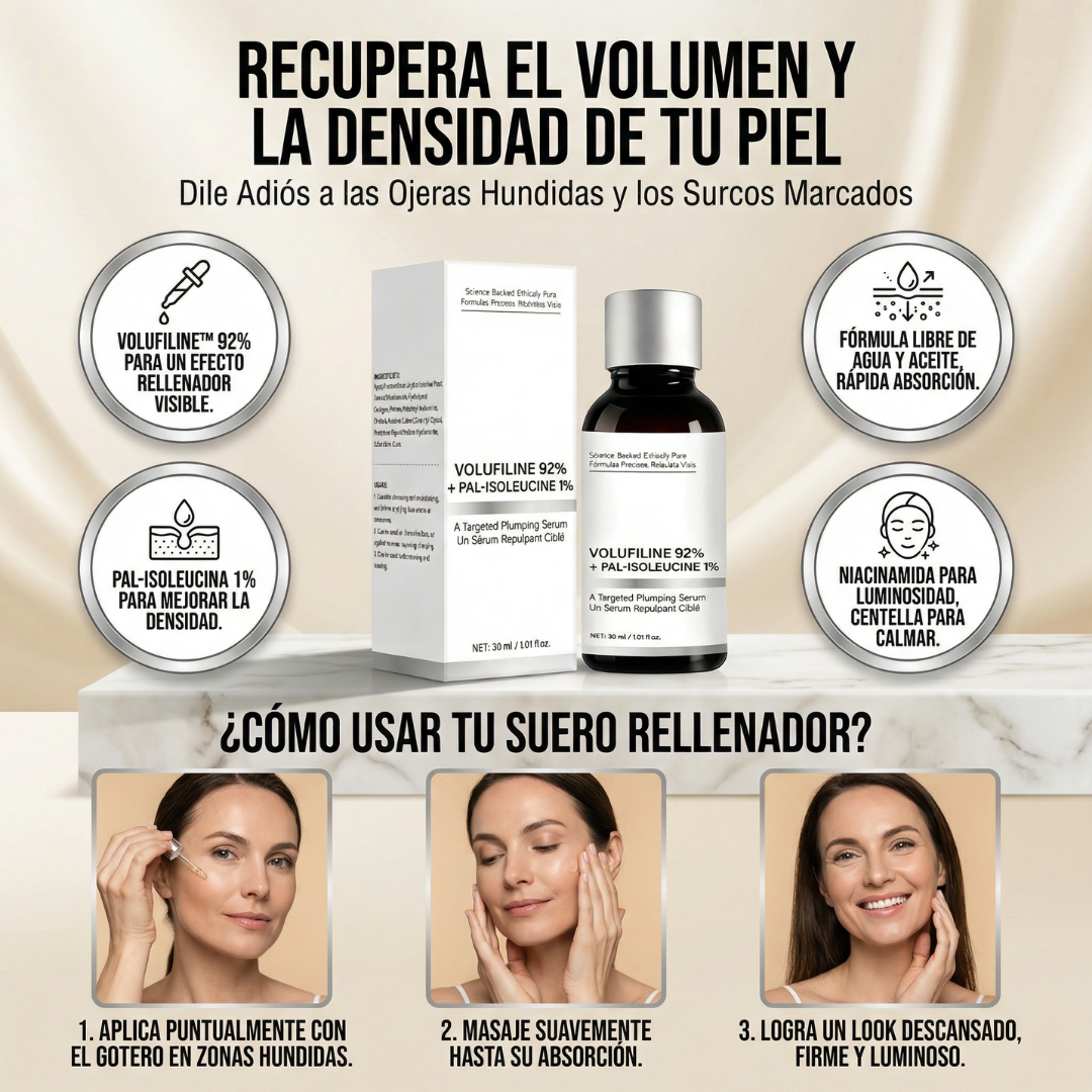 Volufiline 92 % + Pal-lsoleucina 1 % 30 ml - Ilumina y Reafirma Todos los Tipos de Piel