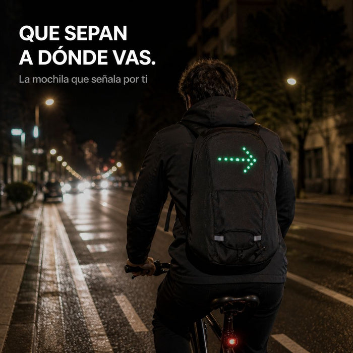 Rumbo · Mochila con direccionales LED