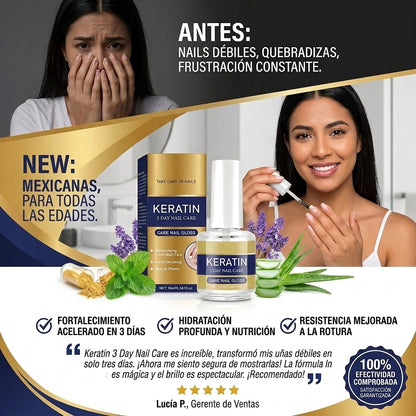 Acondicionador de queratina para uñas, 3 días para una renovación total.