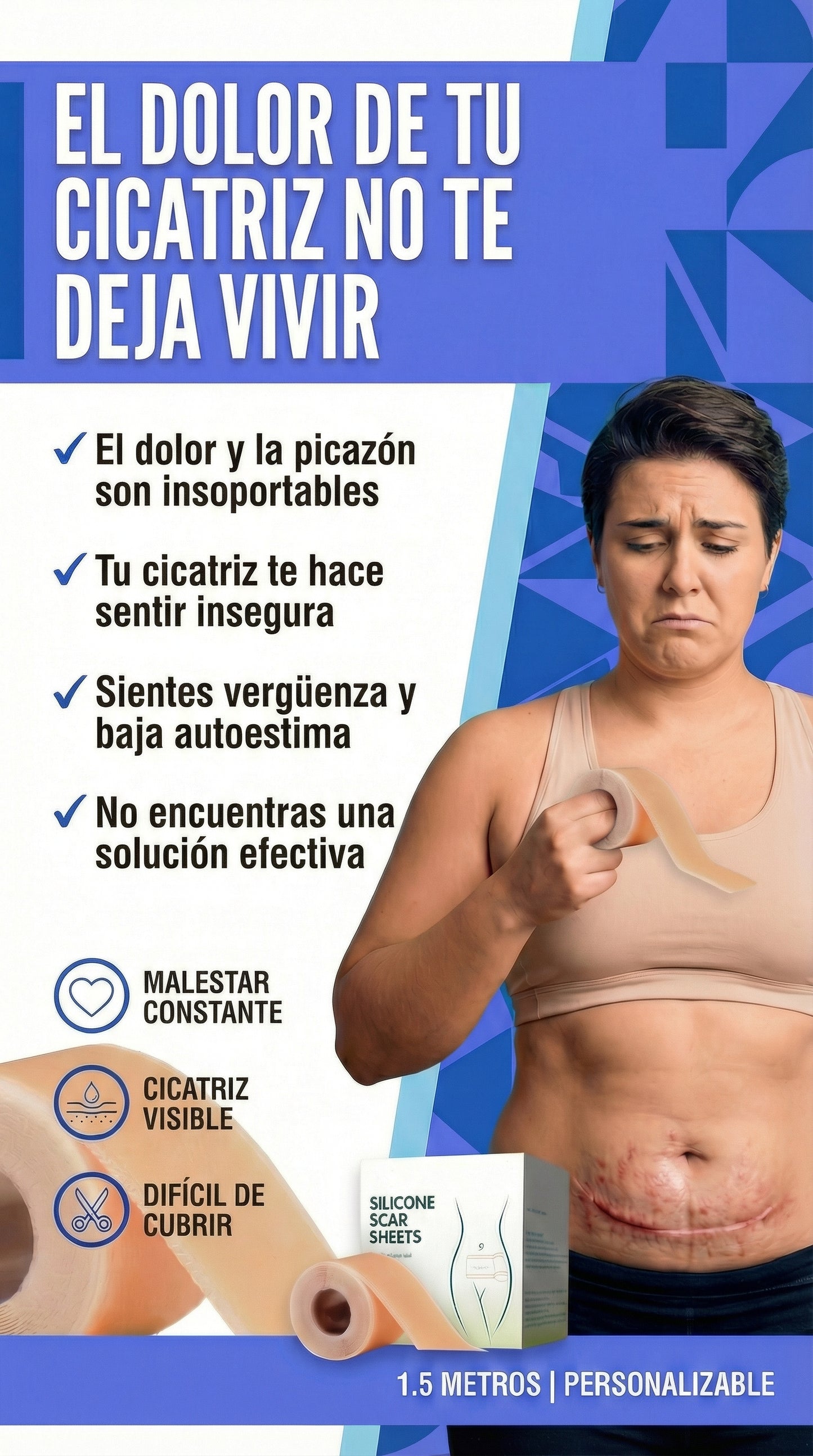 Parches restauradores para cicatrices, arrugas y estrías.