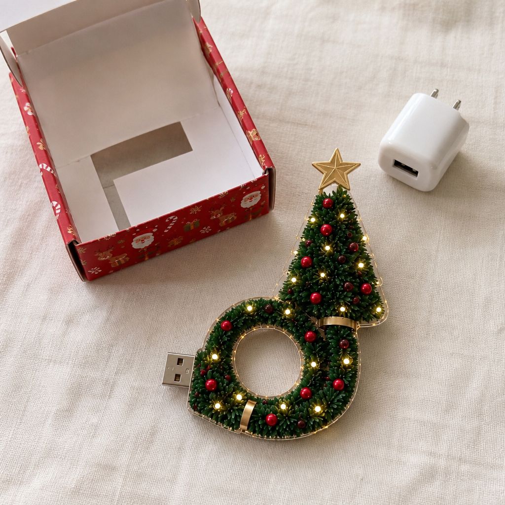 Arbolito proyector en su caja de regalo