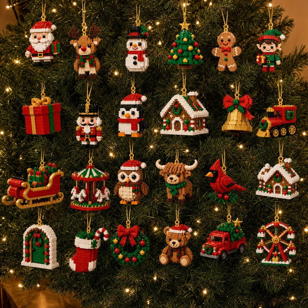 Árbol de Navidad decorado con los 24 adornos