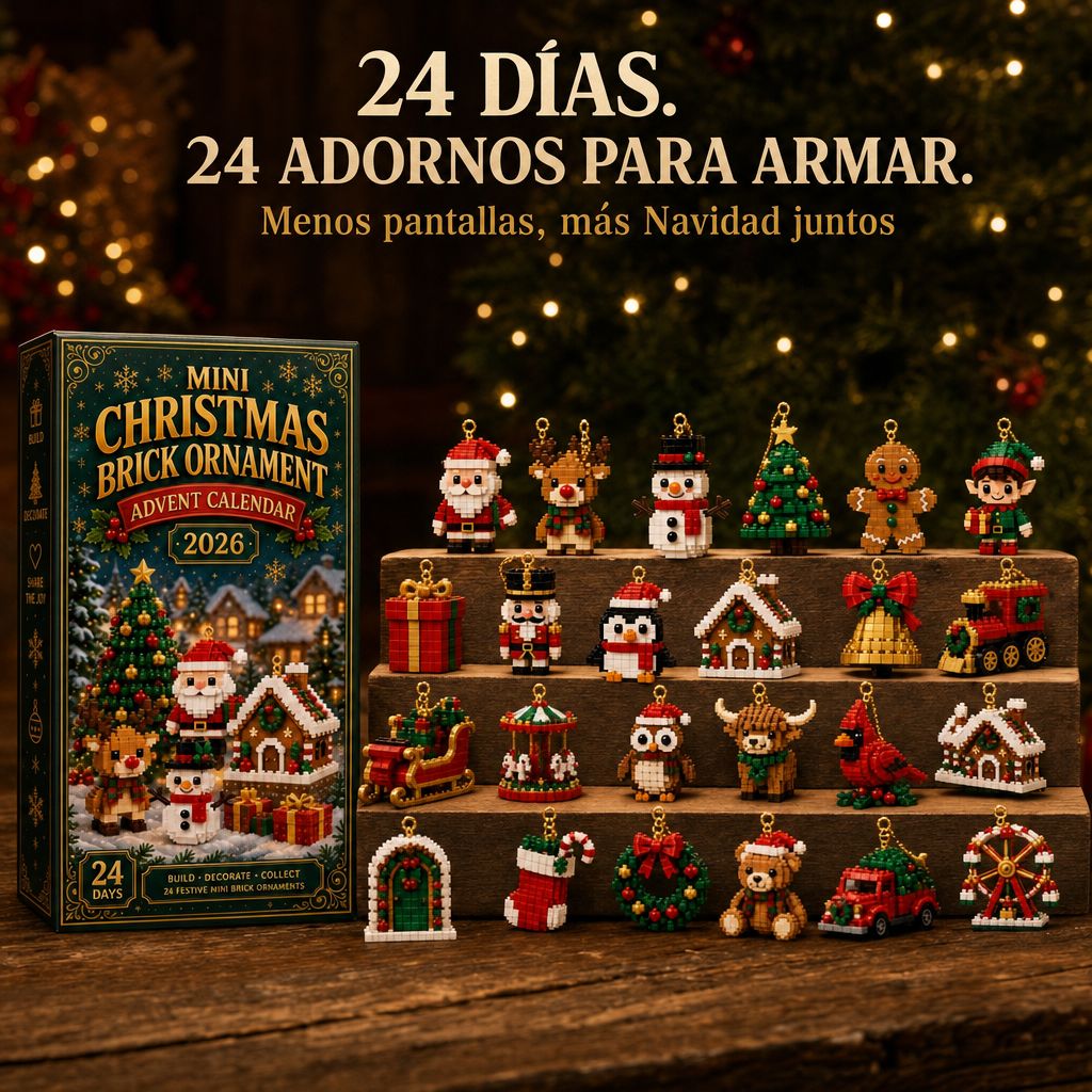 Calendario de adviento con 24 mini adornos navideños para armar
