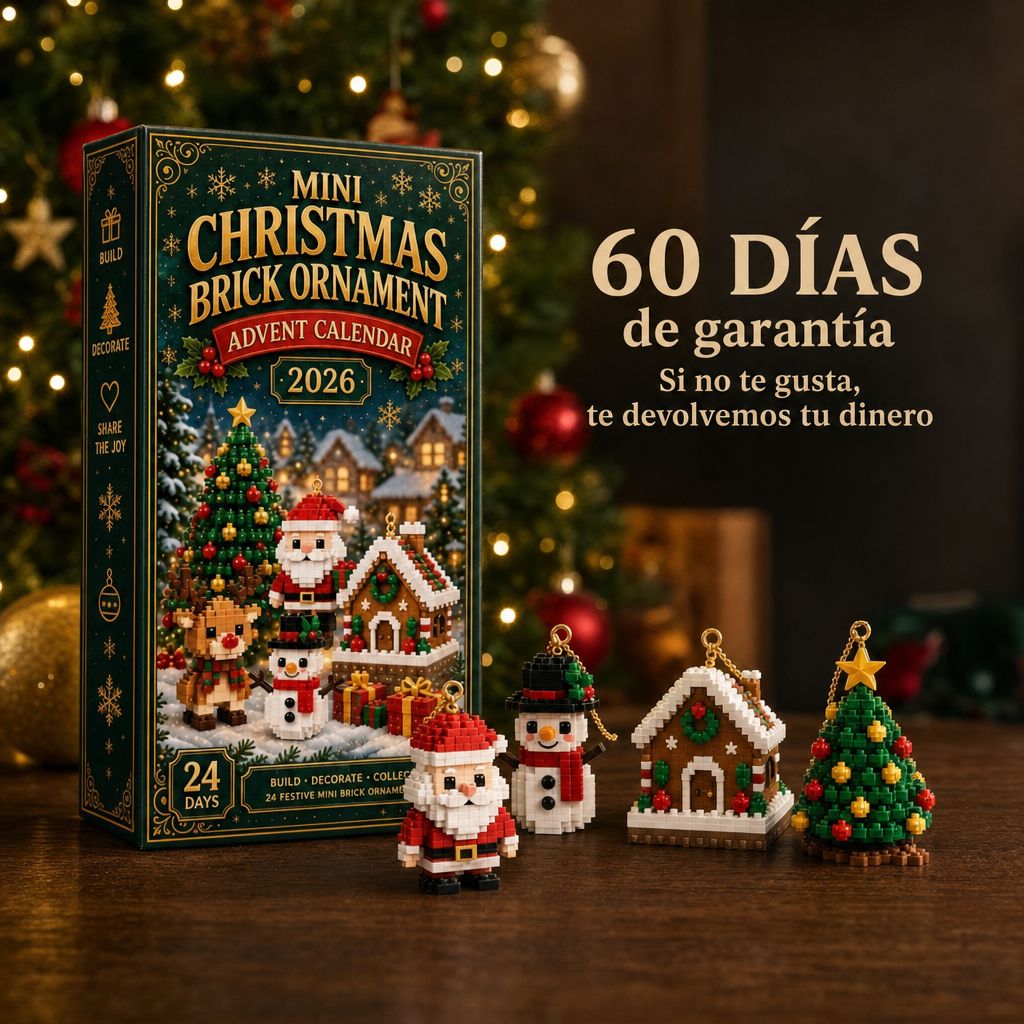 Calendario de adviento con adornos terminados