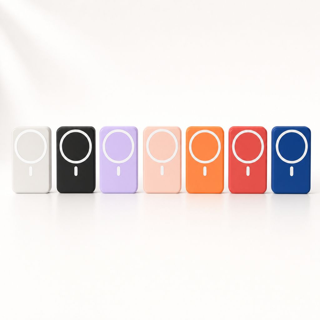 Las siete HALO en fila: blanca, negra, morada, rosa, naranja, roja y azul